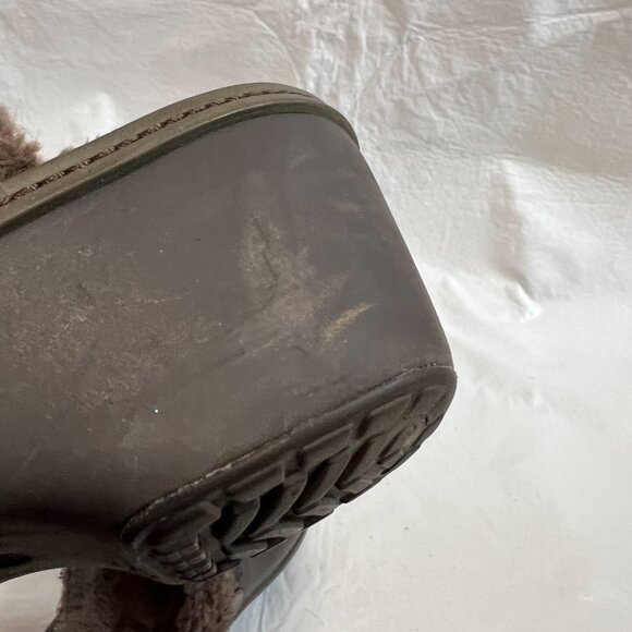 Crocs Cobbler Eva Lined Clog Mule womens 9 brown furry lining block high heel - Picture 13 of 15